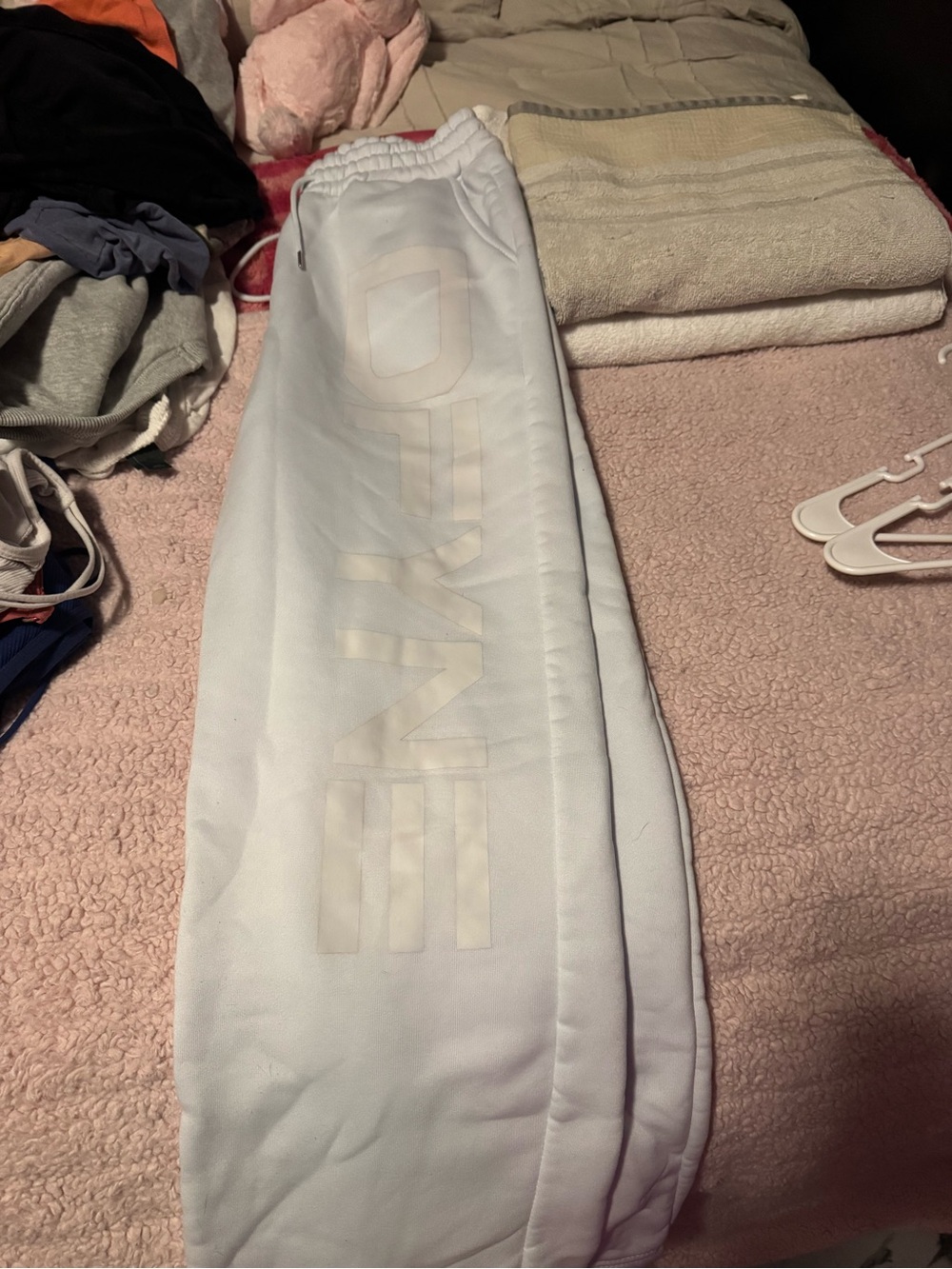 Light Gray/White Logo Sweatpants